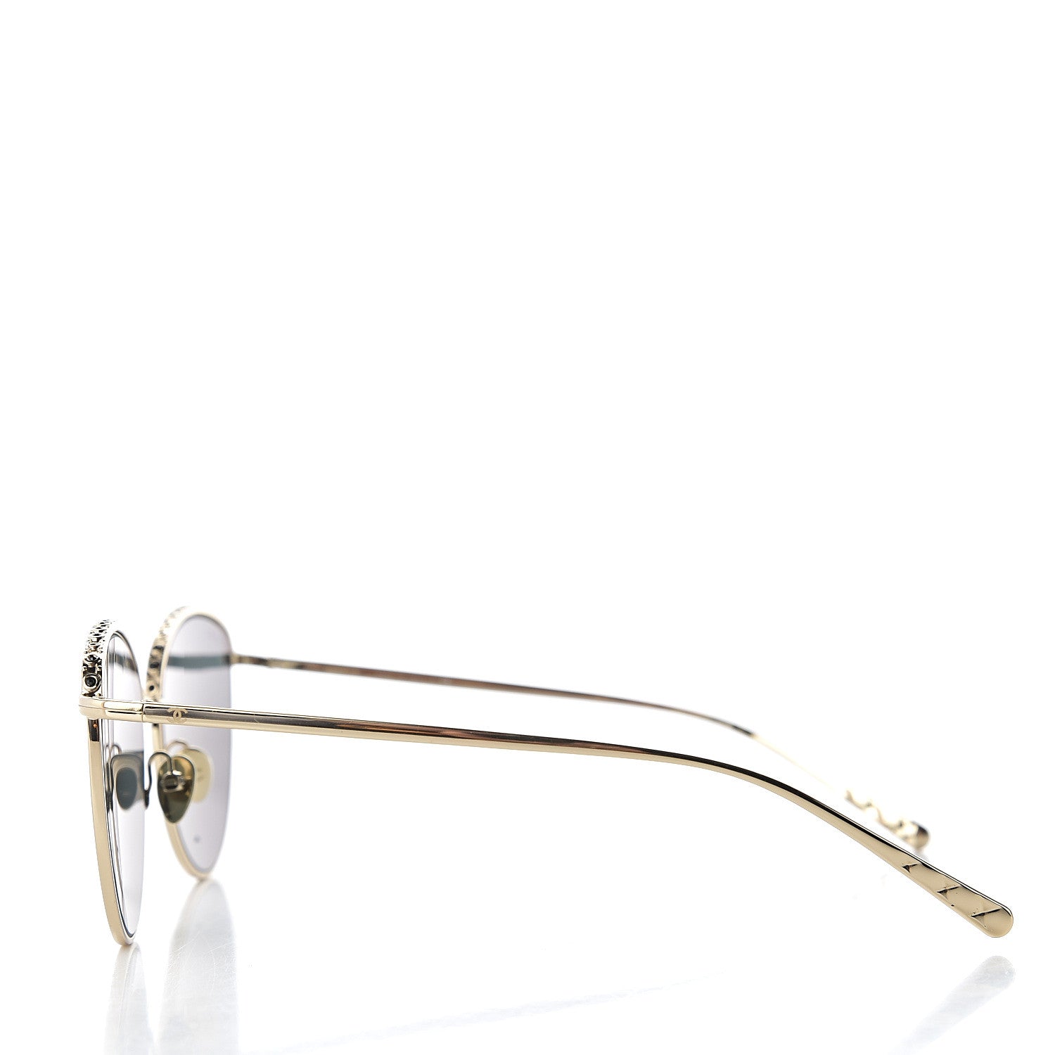 Chanel Metal Crystal Sunglasses 4258-B Gold 3 of 7