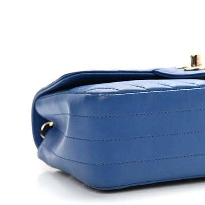 Chanel Lambskin Chevron Quilted Mini Rectangular Flap Blue 7 of 10