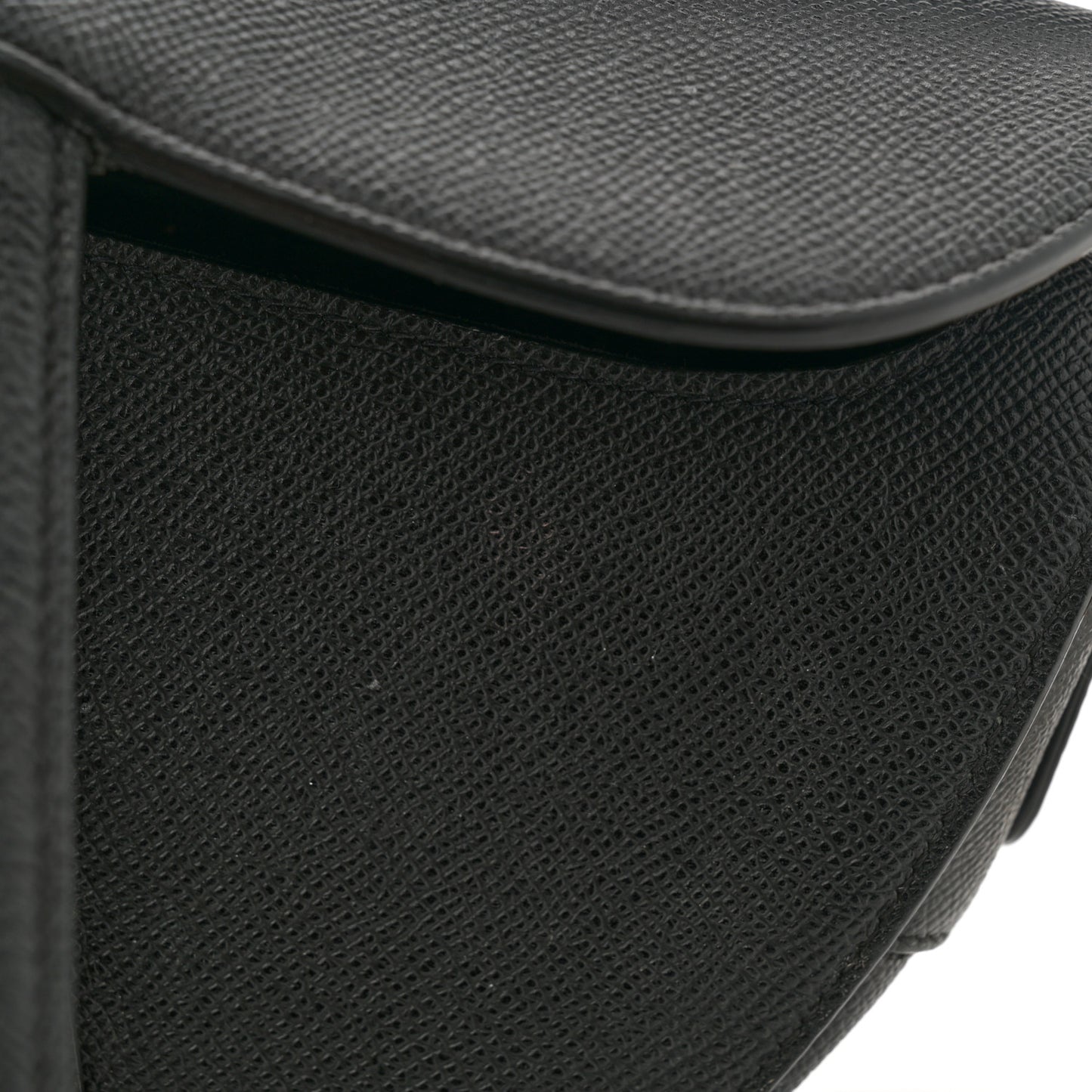 Grained Calfskin Saddle Bag Black