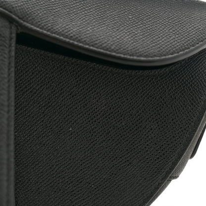 Christian Dior Grained Calfskin Saddle Bag Black 15 of 15