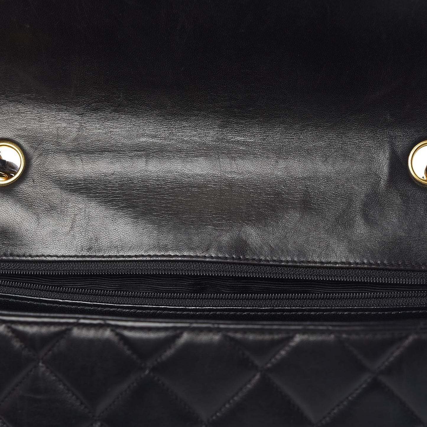 Lambskin Quilted Jumbo Single Flap Black