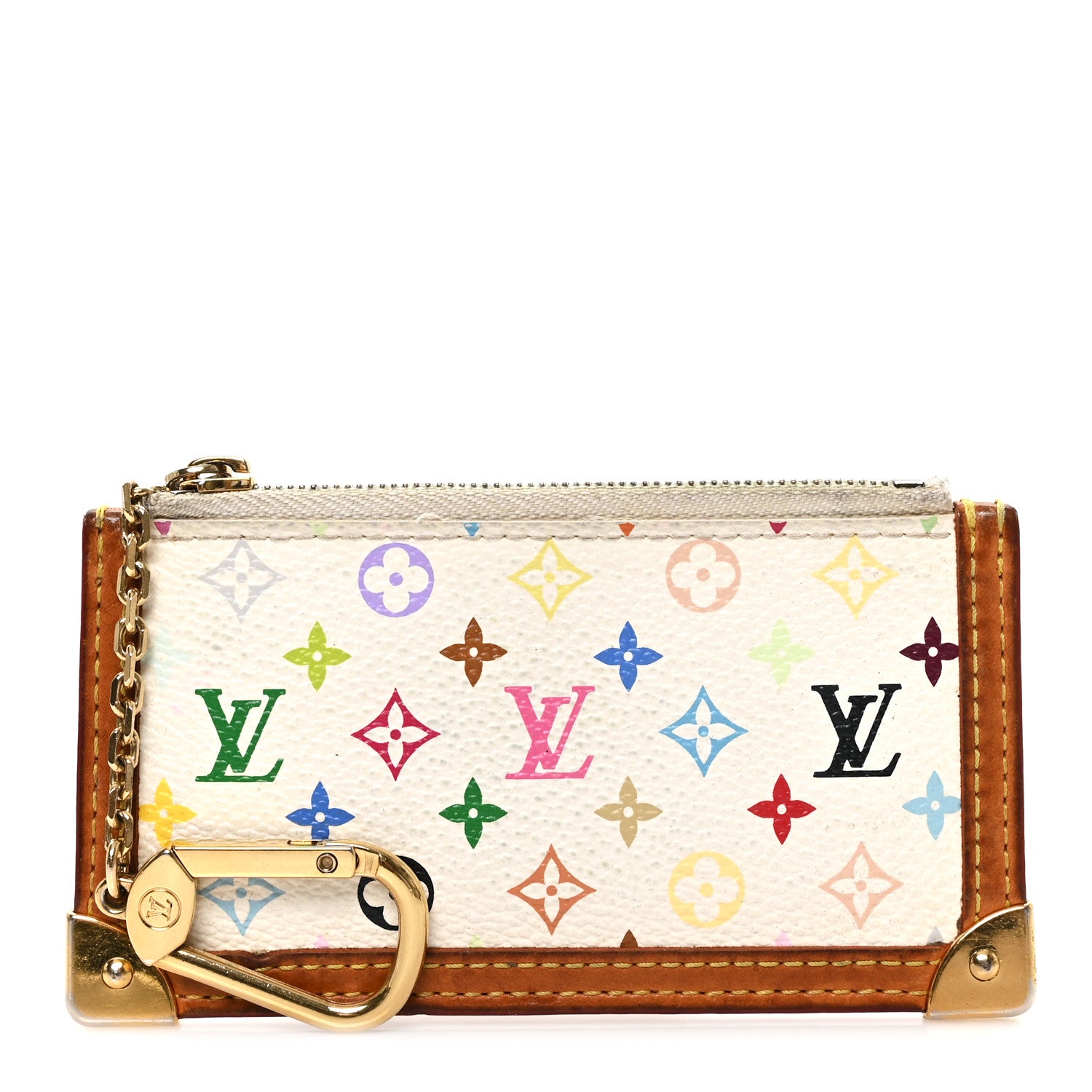 Louis Vuitton Monogram Multicolor Key Pouch White 1 of 7