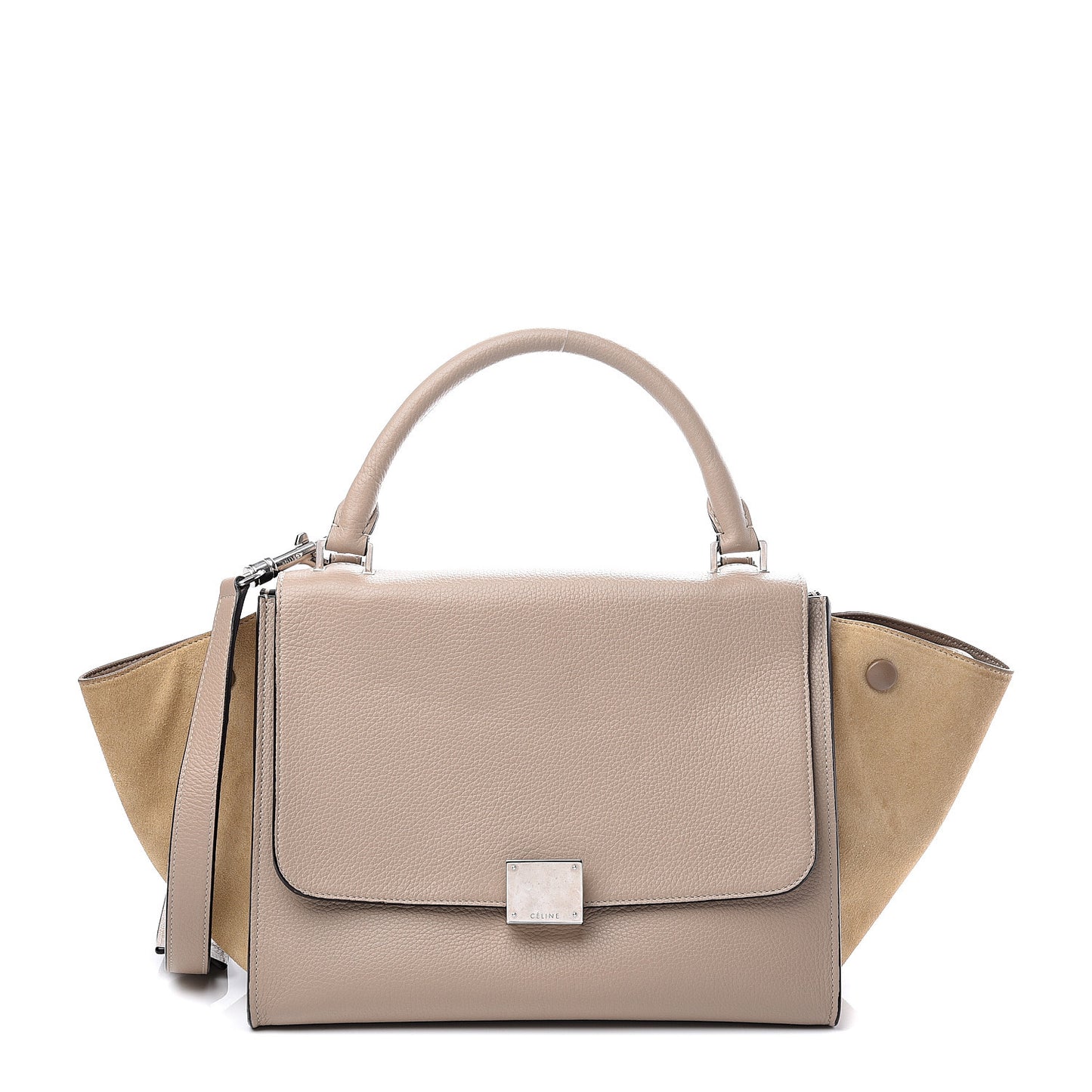 Drummed Calfskin Suede Medium Trapeze Dune