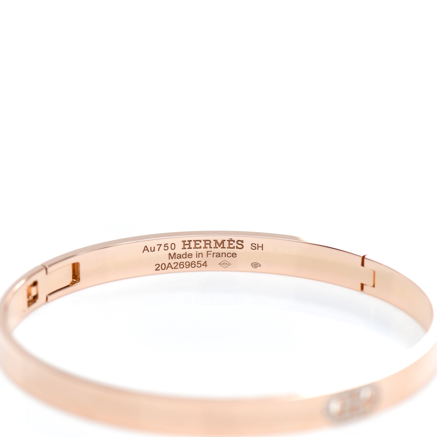 Hermes 18K Rose Gold Diamond PM H D'Ancre Bracelet SH 3 of 3