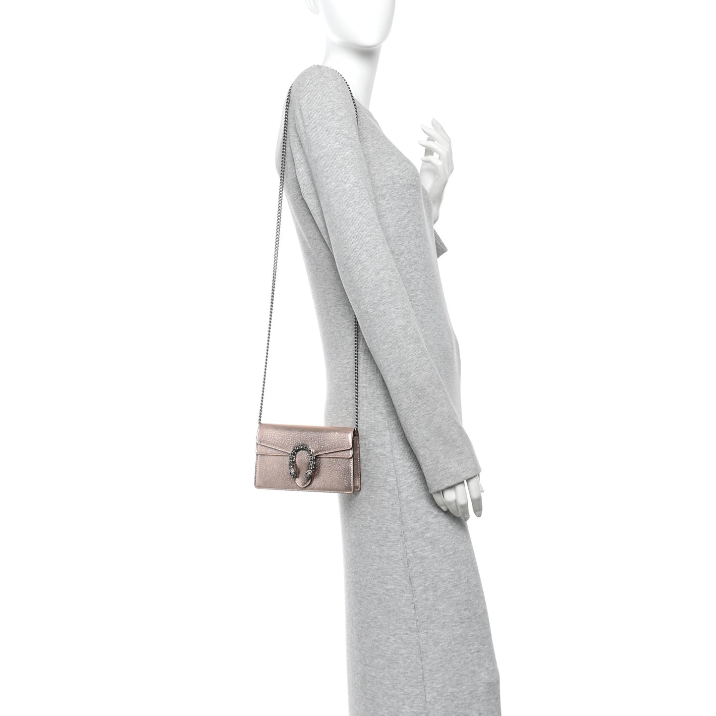 Metallic Calfskin Super Mini Dionysus Shoulder Bag Rose Gold