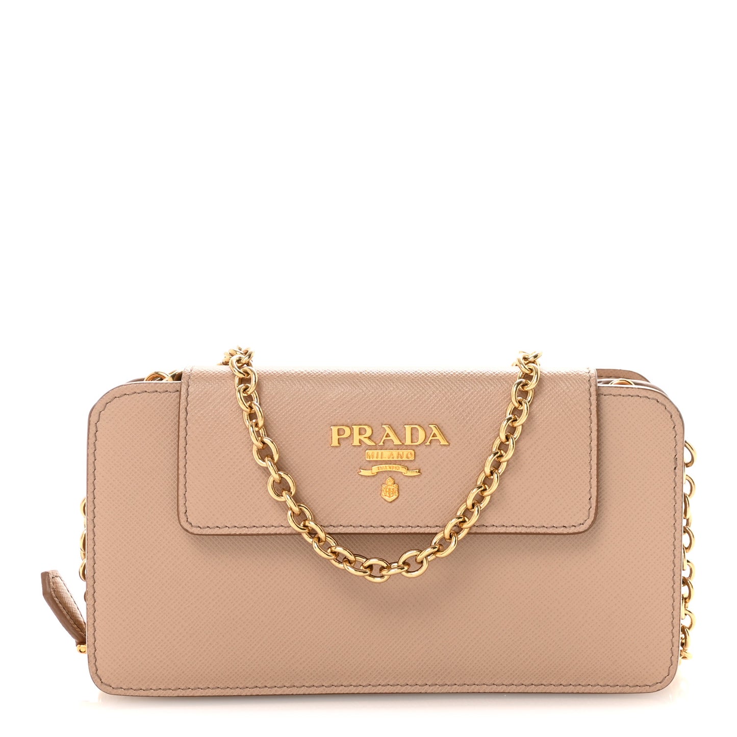 Saffiano Chain Wallet Cammeo