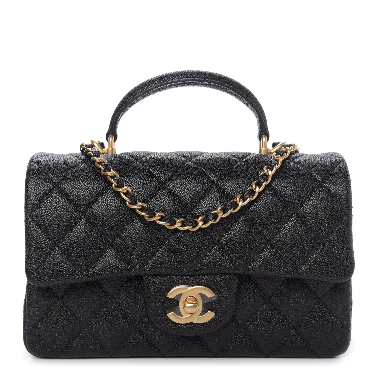 Chanel Caviar Quilted Mini Top Handle Rectangular Flap Black 1 of 9
