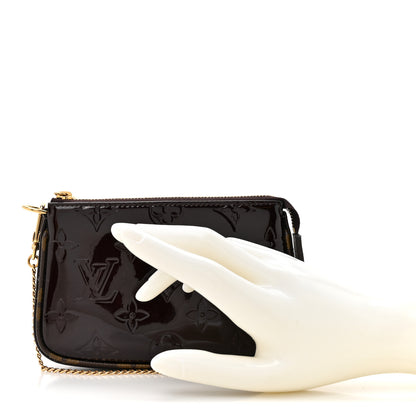 Louis Vuitton Vernis Monogram Mini Pochette Accessories Amarante 2 of 9