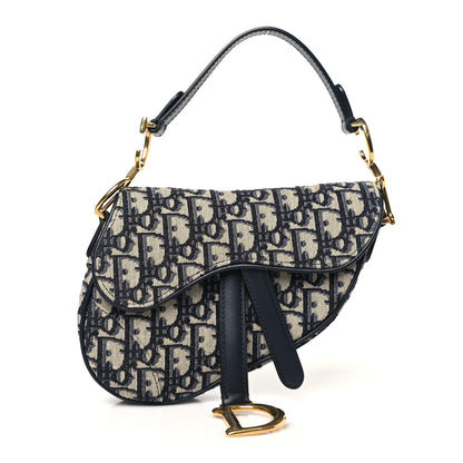 Christian Dior Oblique Mini Saddle Bag Blue 1 of 10