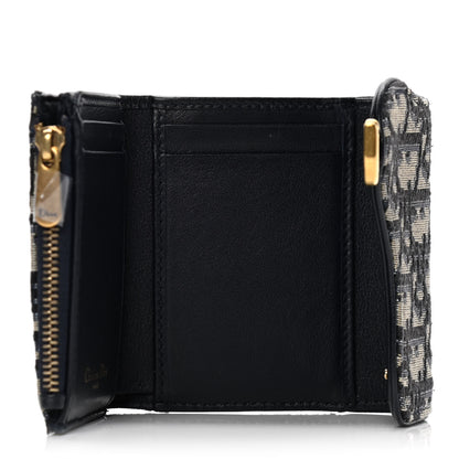 Christian Dior Oblique Saddle Lotus Wallet Blue 4 of 10