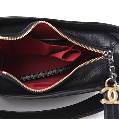 Chanel Aged Calfskin Quilted Small Gabrielle Logo Hobo Black 4 of 10