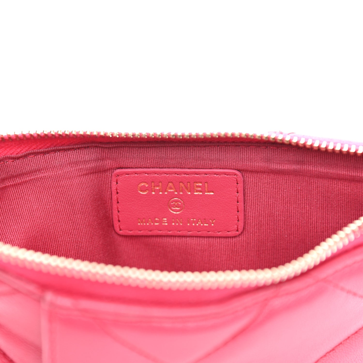 Chanel Shiny Goatskin Quilted Chanel 19 Phone and Card Holder Dark Pink 6 of 11