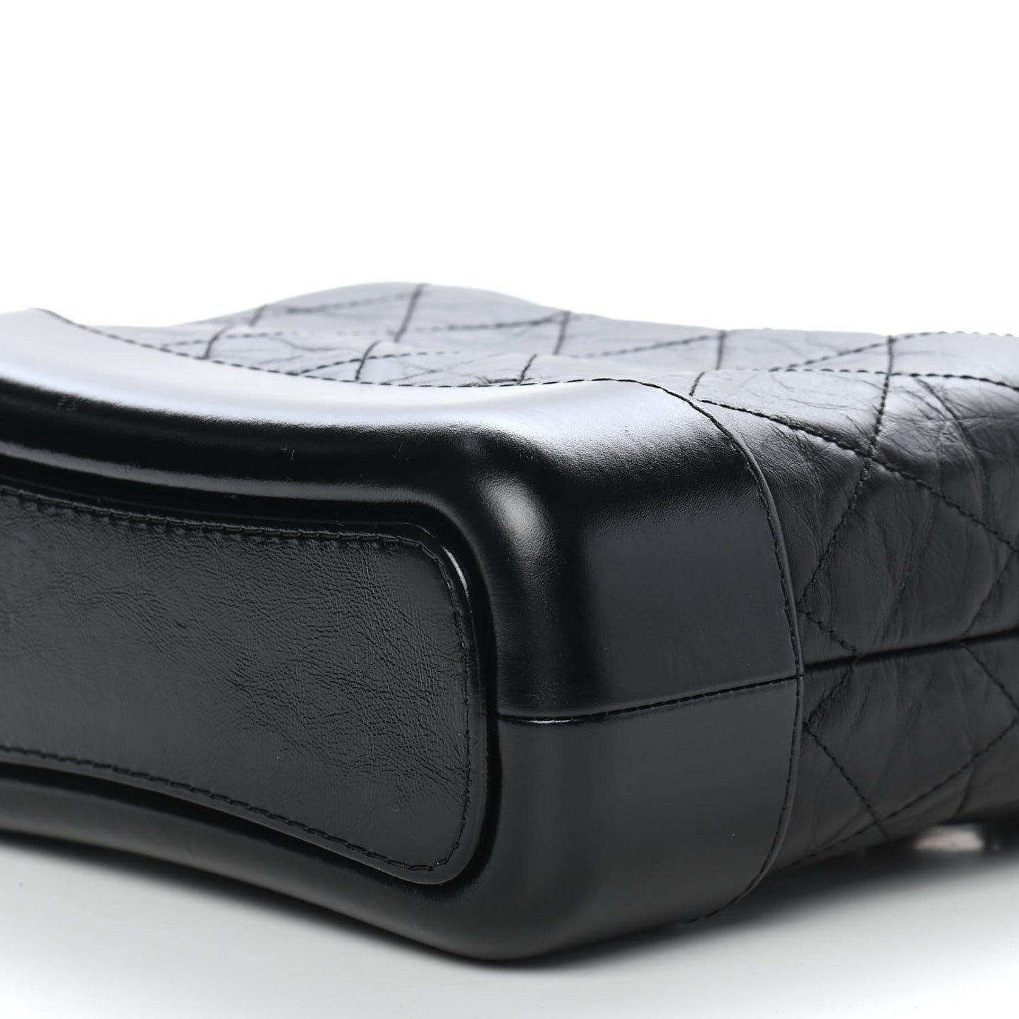 Aged Calfskin Quilted Small Gabrielle Hobo Black