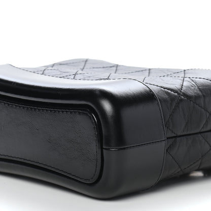 Chanel Aged Calfskin Quilted Small Gabrielle Hobo Black 9 of 9