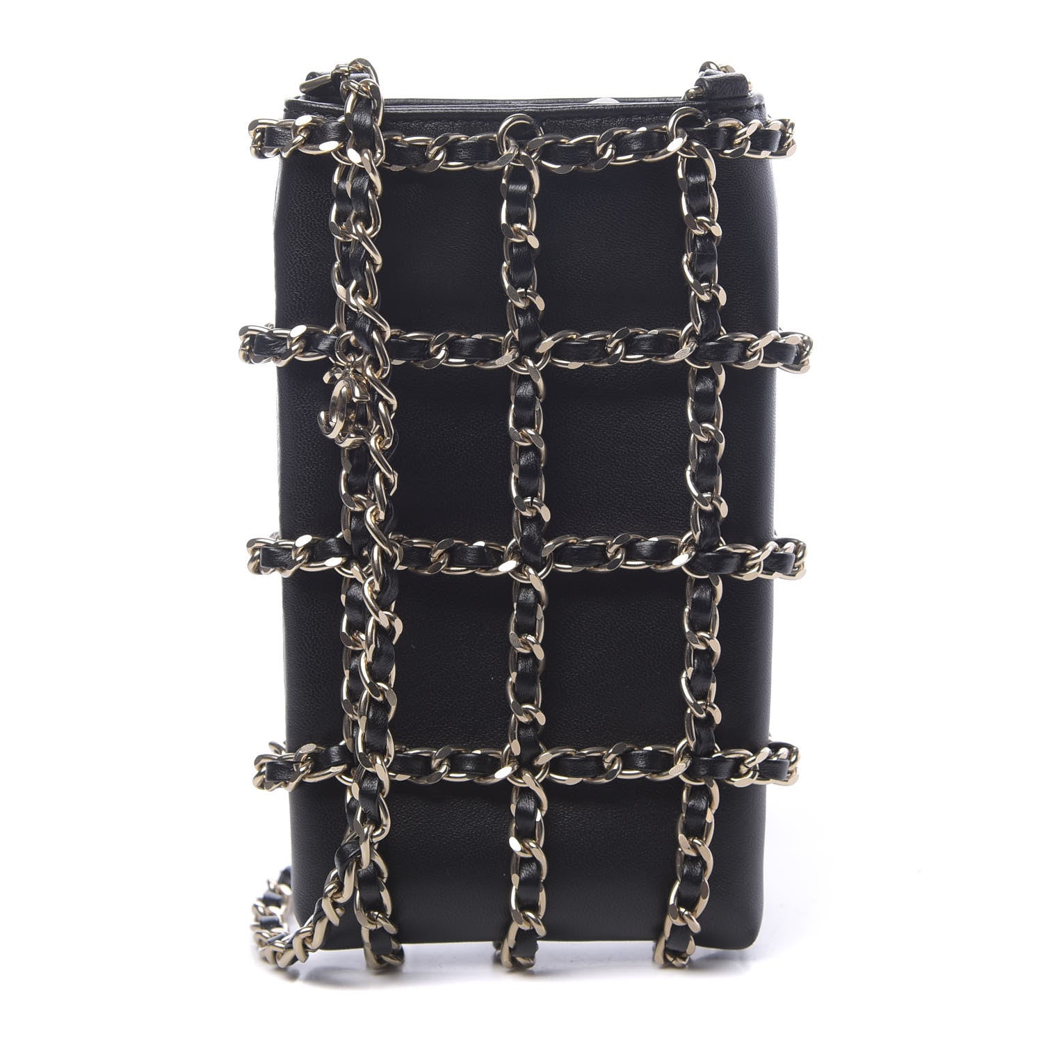 Chanel Lambskin Tech Me Out Clutch With Chain Black 1 of 12