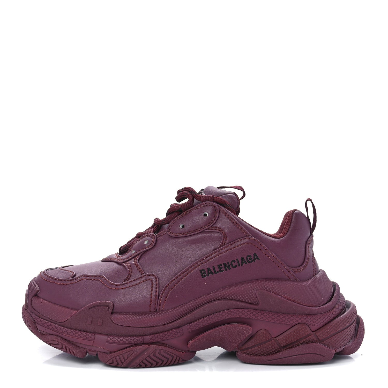 Balenciaga Fabric Womens Triple S Sneakers 37 Burgundy 1 of 8