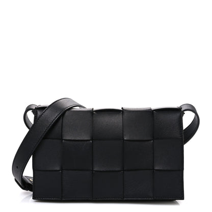 Bottega Veneta Lambskin Maxi Intrecciato Cassette Crossbody Bag Black 1 of 12