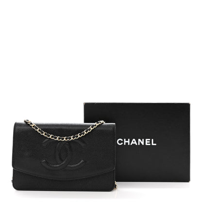 Chanel Caviar Timeless CC Wallet on Chain WOC Black 13 of 13