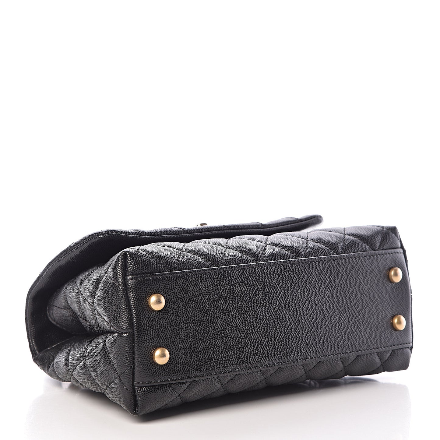 Caviar Quilted Mini Coco Handle Flap Black