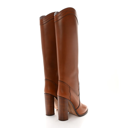 Saint Laurent Kate 105 Western Knee High Boots 40 New Papaya 4 of 12