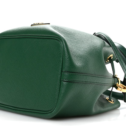 Prada Saffiano Cuir Bucket Bag Biliardo 10 of 10