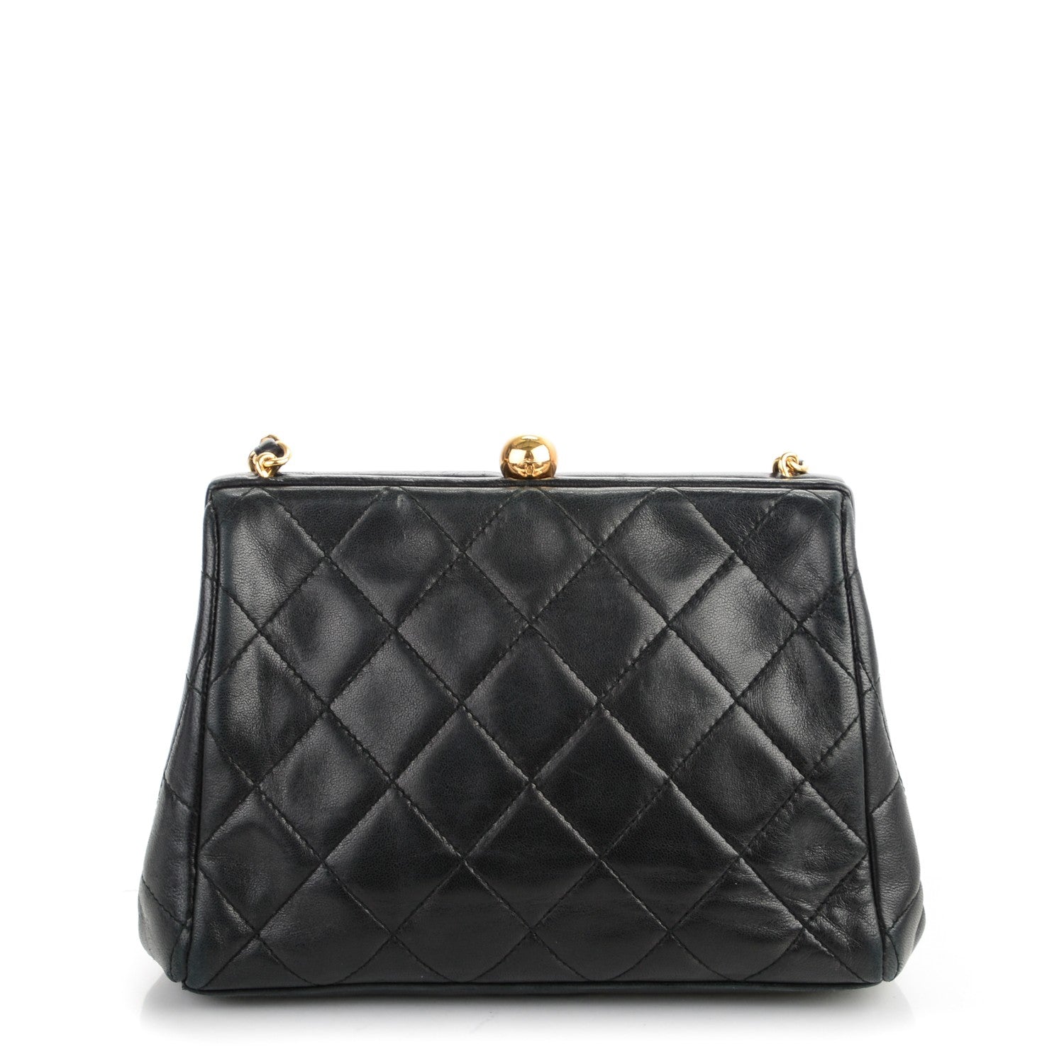 Chanel Lambskin Quilted Framed Evening Bag Black 1 of 8