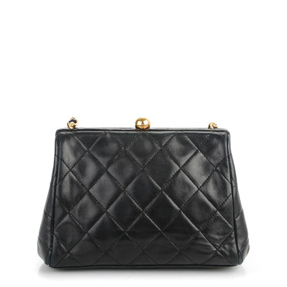 Chanel Lambskin Quilted Framed Evening Bag Black 1 of 8