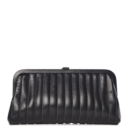 Chanel Lambskin Vertical Quilted Mademoiselle Clutch Black 1 of 14