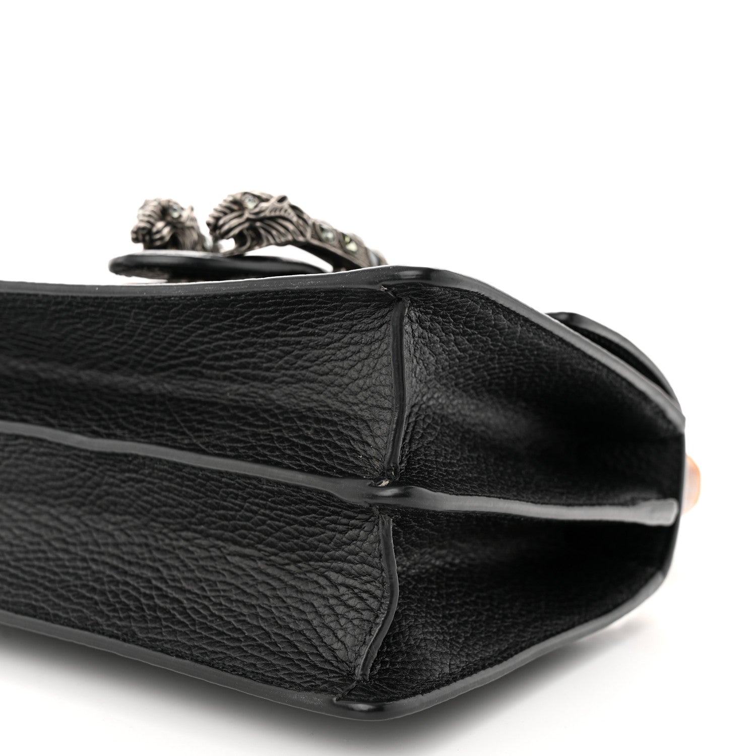 Gucci Dollar Calfskin Crystal Web Mini Dionysus Bamboo Top Handle Bag Black Black Diamond 10 of 11