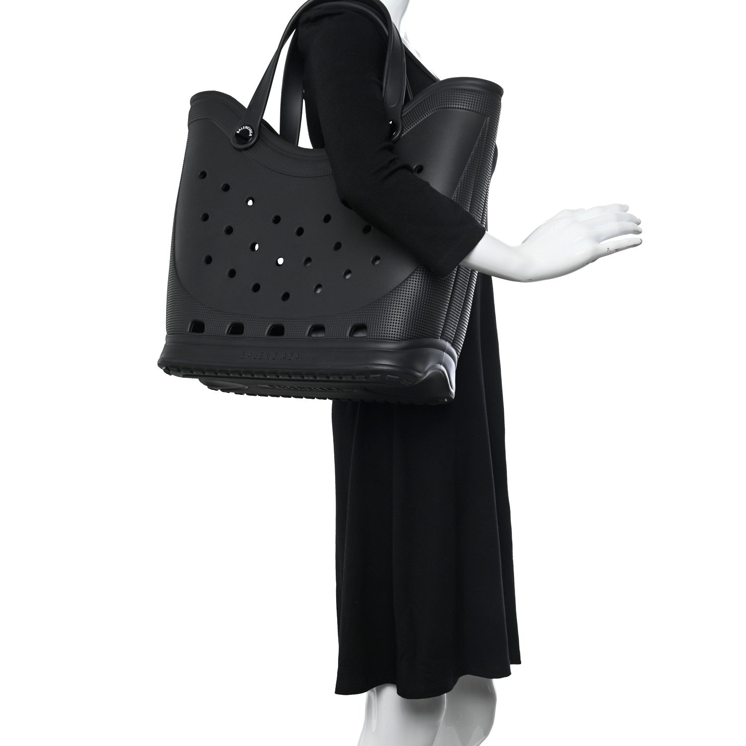Balenciaga X CROCS Rubber Large Tote Black 2 of 7