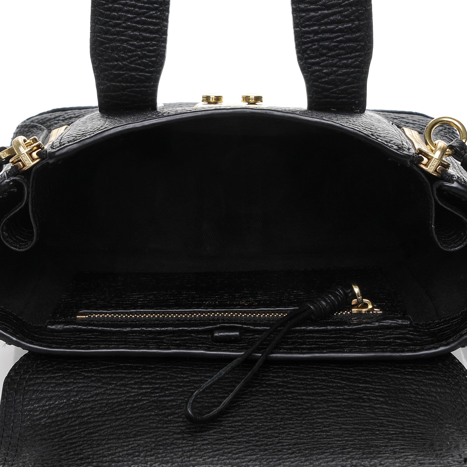 3.1 Phillip Lim 3.1 Textured Calfskin Mini Pashli Satchel Black 5 of 8