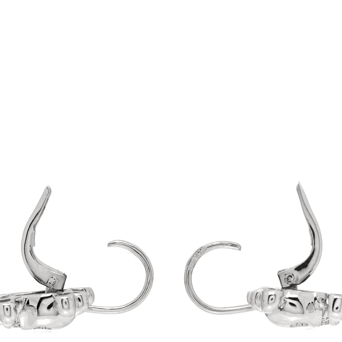 18K White Gold Diamond Tete de Mort Earrings