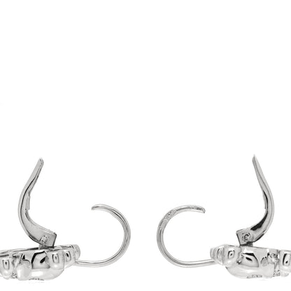 Christian Dior 18K White Gold Diamond Tete de Mort Earrings 3 of 5