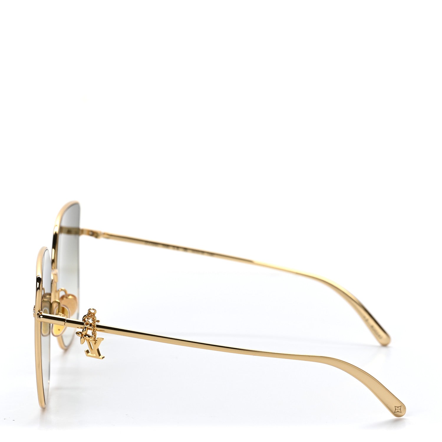 Louis Vuitton Metal LV Charm Cat Eye Sunglasses Z1720U Gold 3 of 8