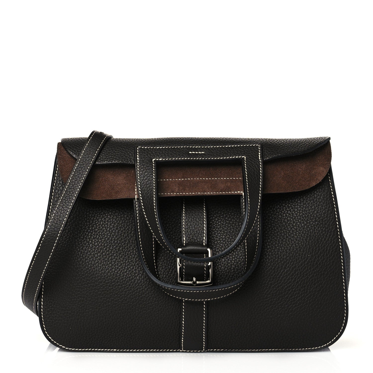 Hermes Taurillon Clemence Halzan 31 GM Chocolate 1 of 9