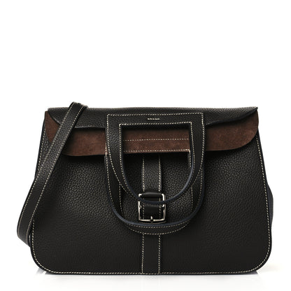 Hermes Taurillon Clemence Halzan 31 GM Chocolate 1 of 9