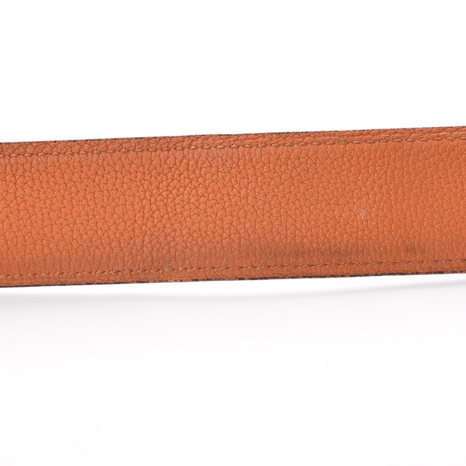 Hermes Box Togo 32mm H Belt 80 Black Orange 7 of 9