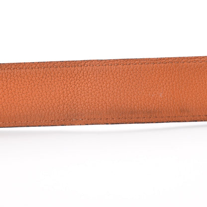 Hermes Box Togo 32mm H Belt 80 Black Orange 7 of 9