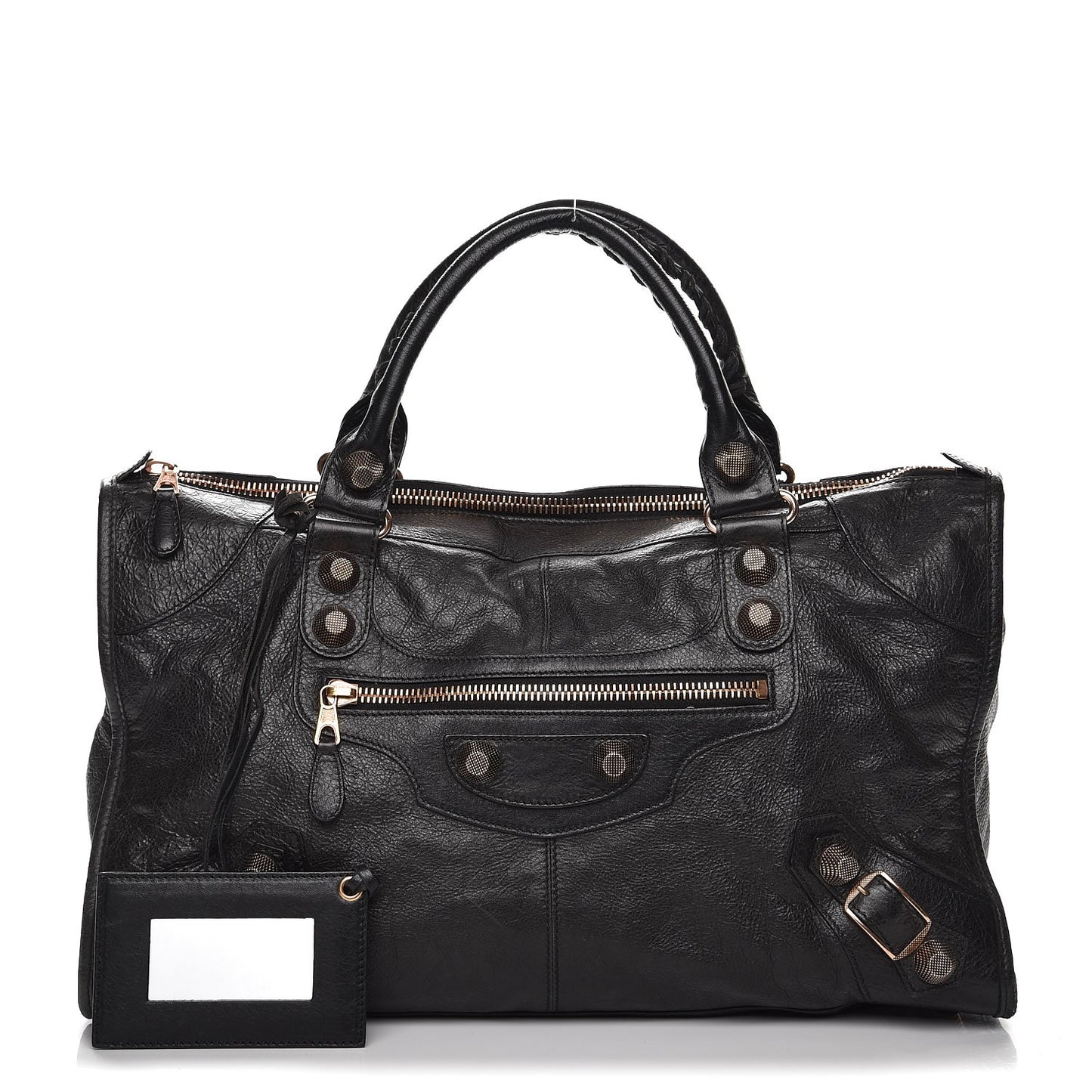 Agneau Giant 21 Rose Gold Hardware Work Black