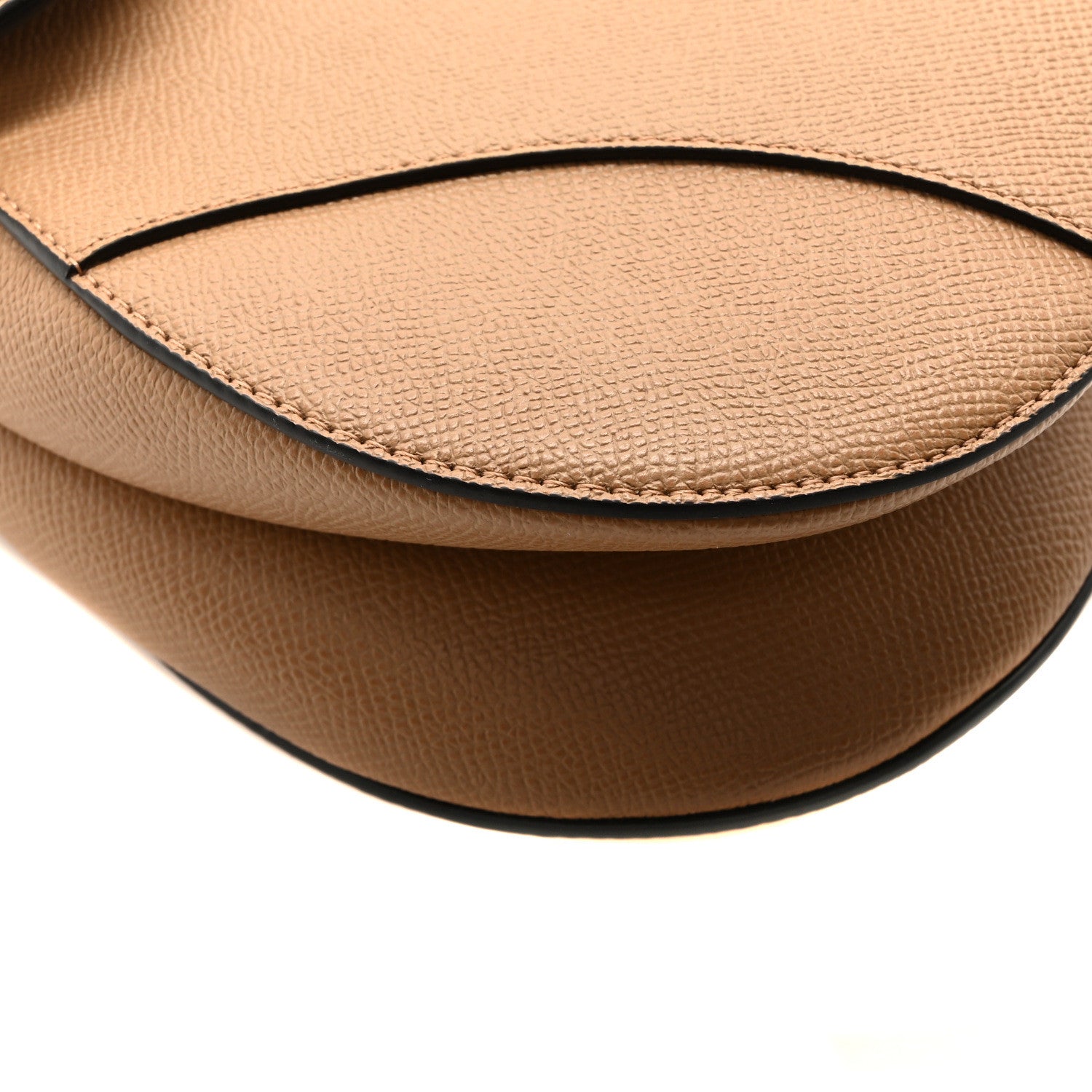 Christian Dior Grained Calfskin Saddle Bag Light Brown 9 of 11