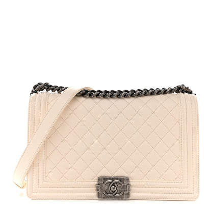 Chanel Calfskin Quilted New Medium Boy Flap White 1 of 10