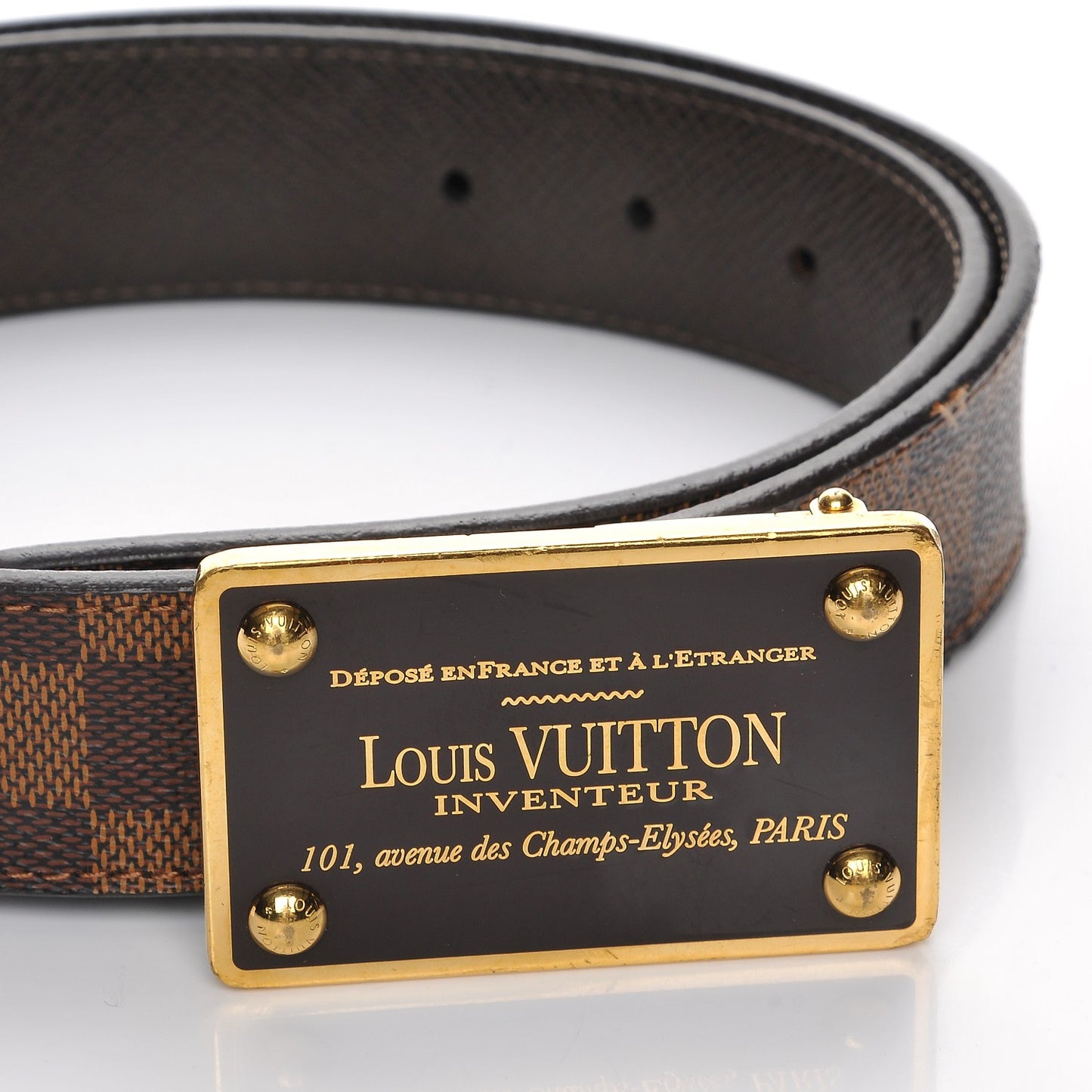 Damier Ebene 35mm Inventeur Reversible Belt 95 38