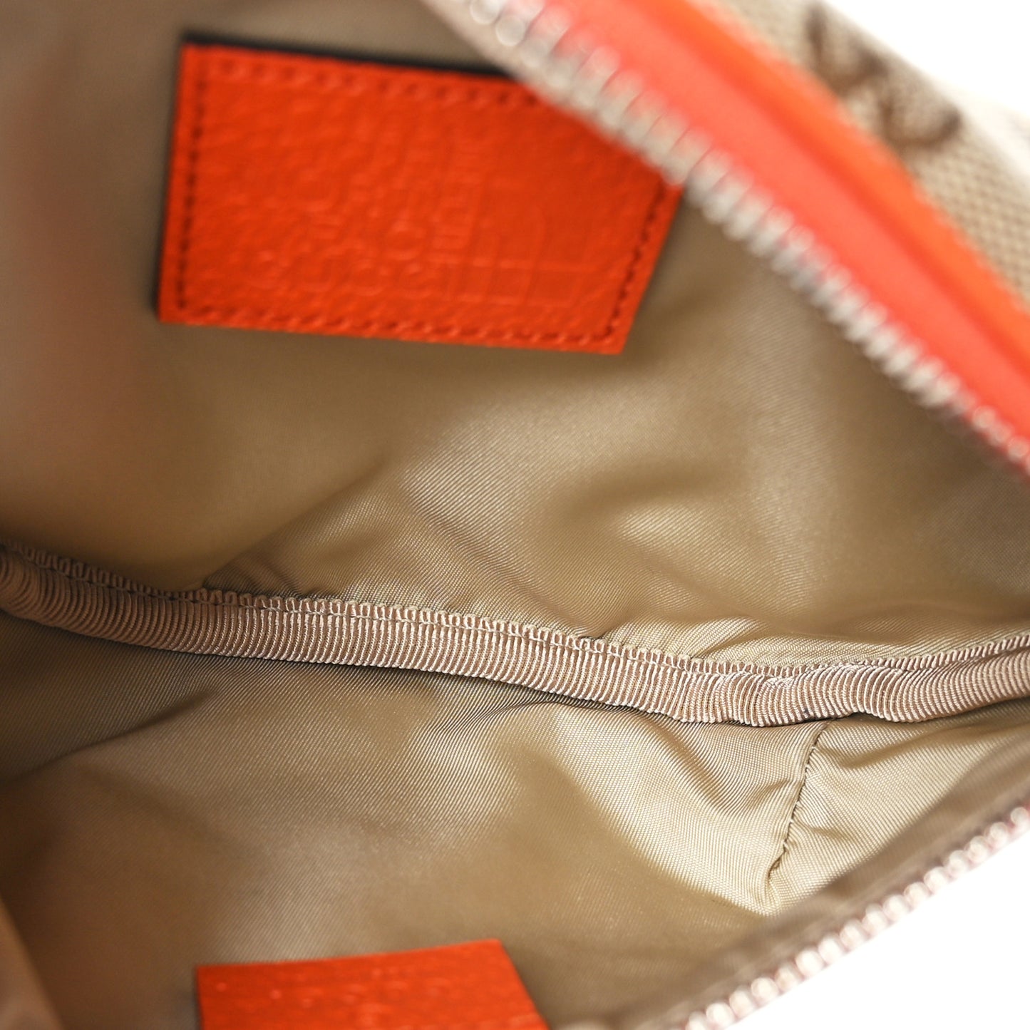 X THE NORTH FACE Monogram Textured Dollar Calfskin Embroidered Belt Bag Beige Ebony Mystic White Deep Orange