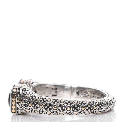John Hardy Sterling Silver 18K Yellow Gold Diamond Smoky Quartz Jaisalmer Cuff Bracelet 3 of 9
