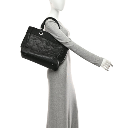 Chanel Coated Canvas Quilted Large Paris Biarritz Tote Black 2 of 11