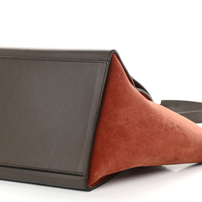 Celine Smooth Calfskin Suede Medium Tri-Color Trapeze Terracotta 8 of 9