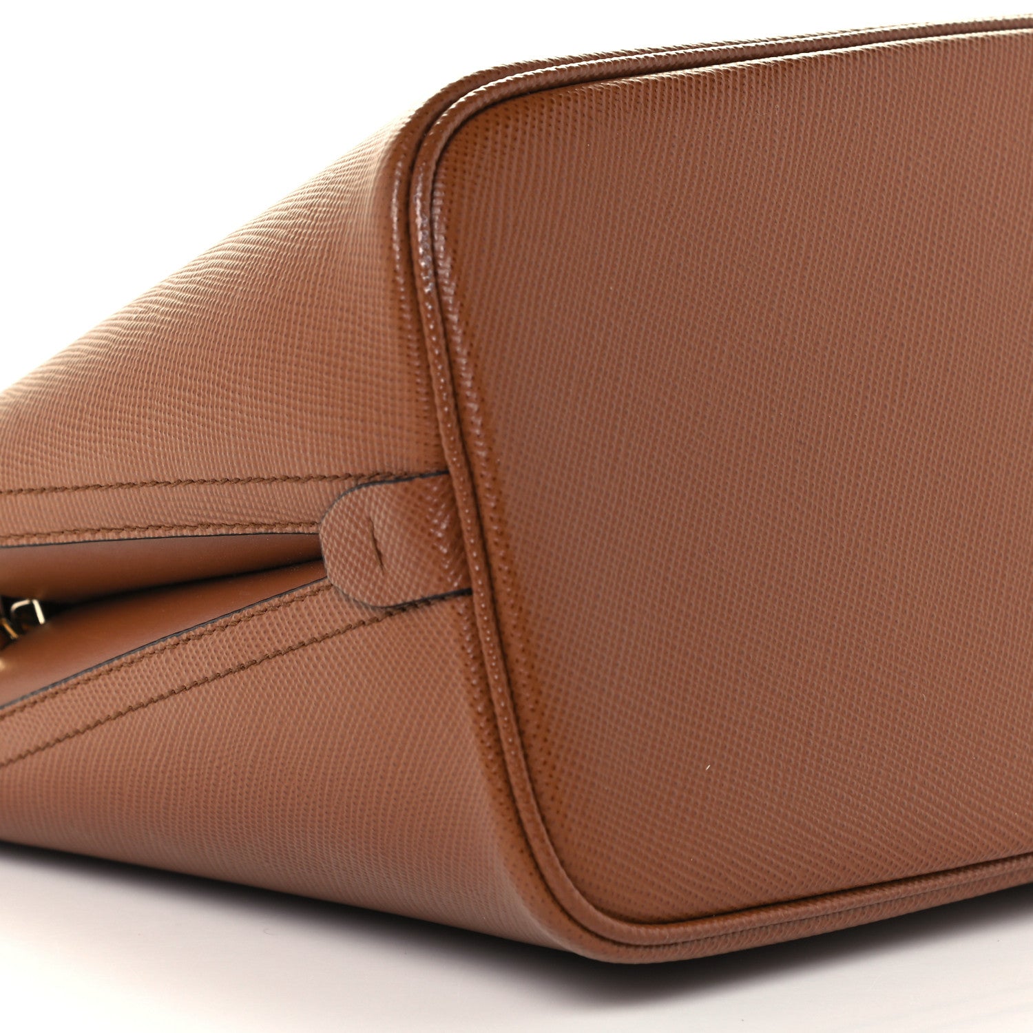 Prada Saffiano Cuir Calfskin Matinee Tote Cognac Black 9 of 11