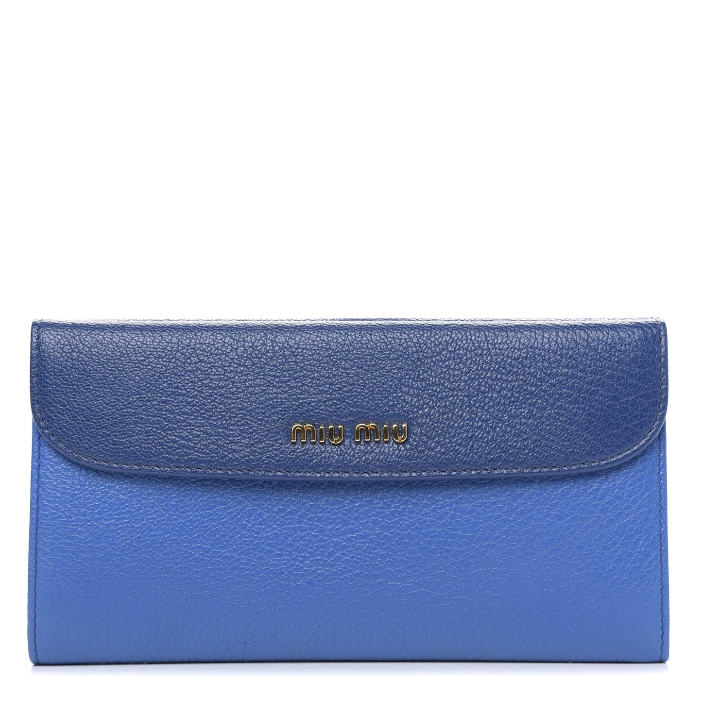 Goatskin Madras Bi-Color Continental Wallet Cobalto Marea