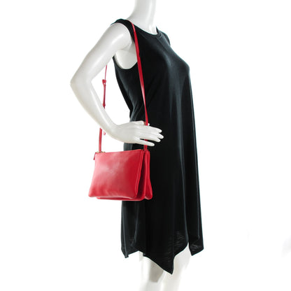 Celine Lambskin Large Trio Crossbody Bag Red 2 of 8