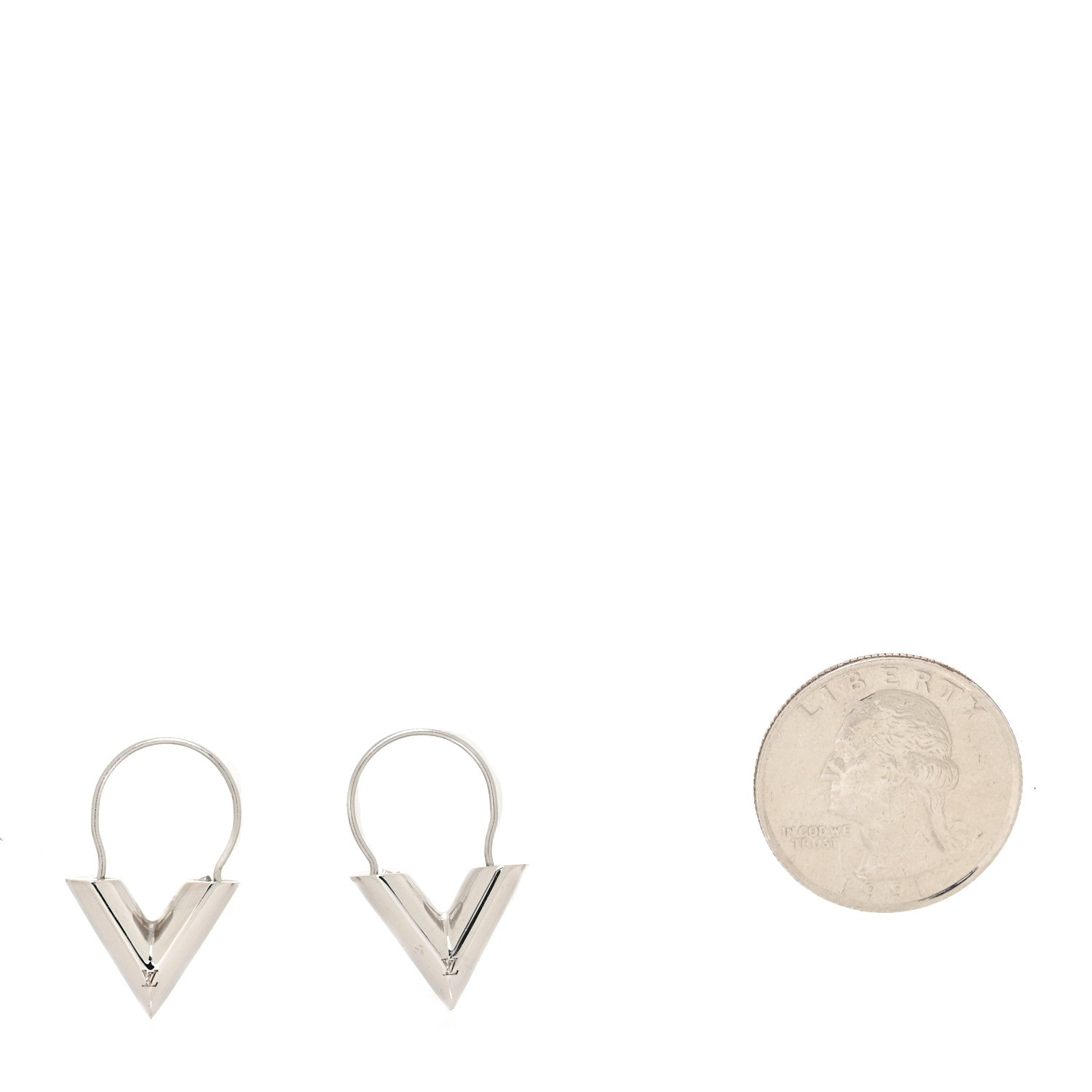 Louis Vuitton Essential V Hoop Earrings Silver 2 of 4